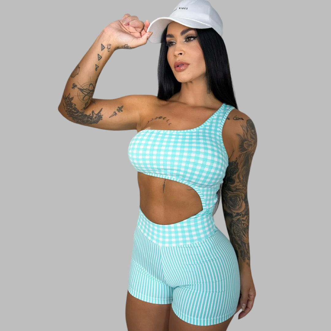 Azulito Checker Short Bodysuit