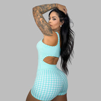 Azulito Checker Short Bodysuit