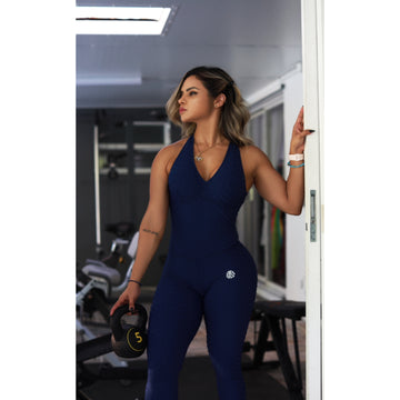 Navy Fit Scrunchy Supplex Bodysuit